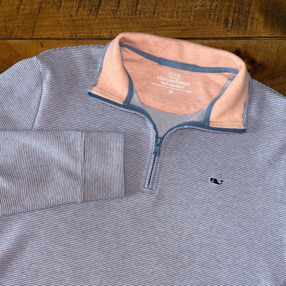 Vineyard Vines Other - Vineyard Vines Performance Mens Light Blue 1/4 Zip Sweatshirt Pullover Medium